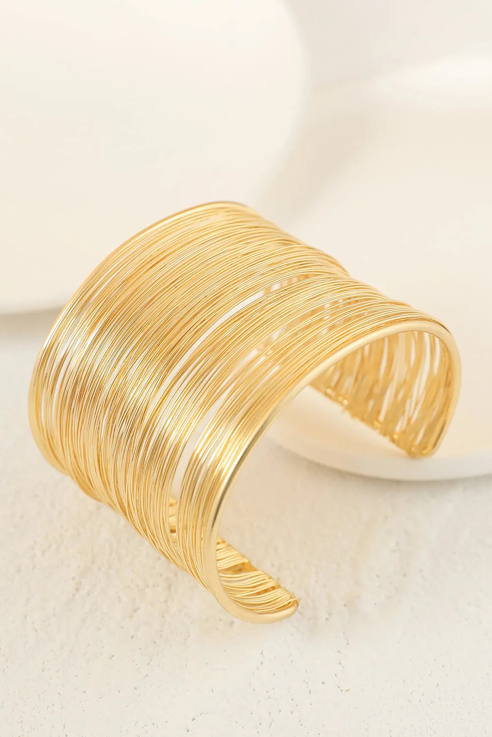 Gold Casual Metal Open Cuff Layered Wire Bracelet Bracelets - Tophatter Daily Deals